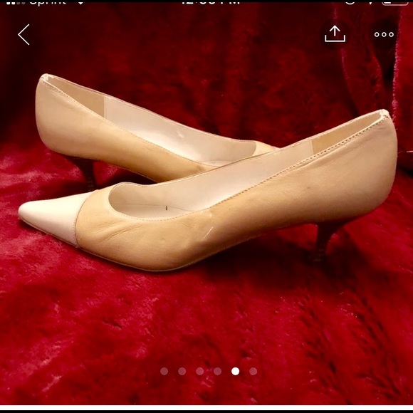 Classic Shoes Two Color Kitten Heel Beige 9 M Poshmark